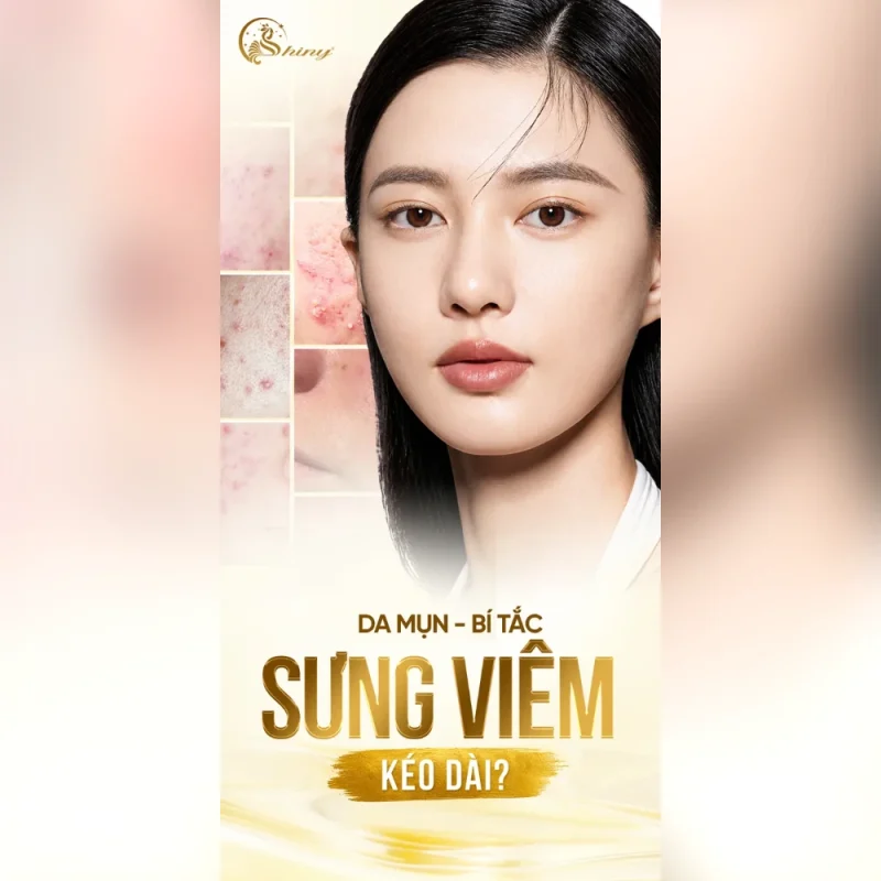 Thiết kế Shiny minh họa khuôn mặt và tình trạng da mụn, bí tắc