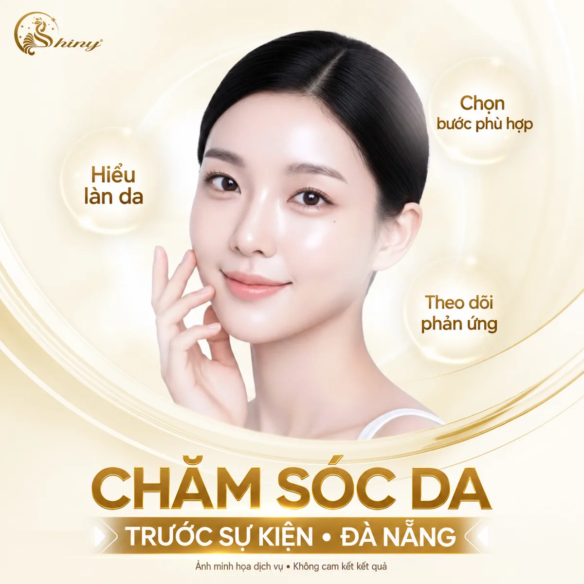 Thiết kế minh họa chăm sóc da trước sự kiện tại Đà Nẵng với người mẫu nữ