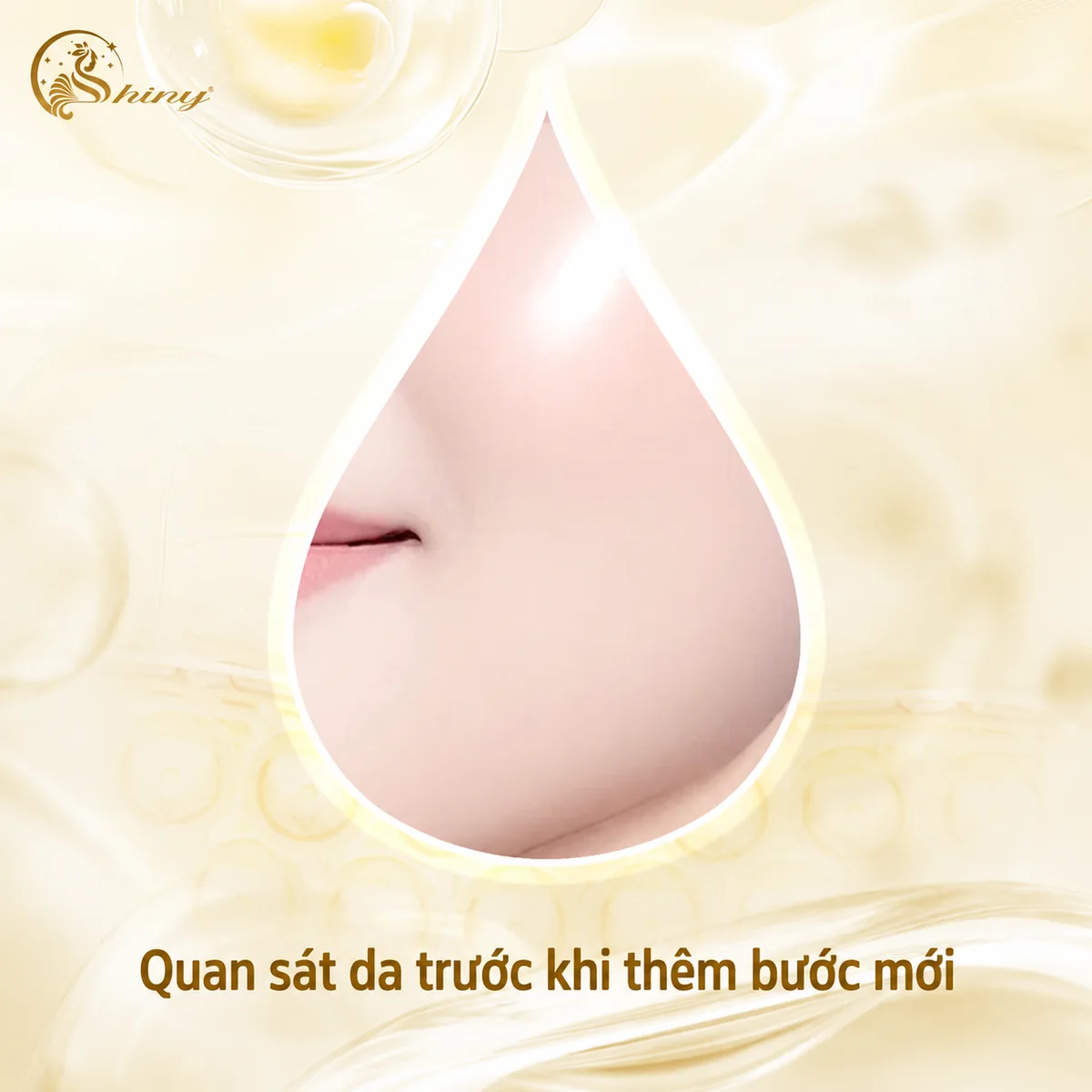 Thiết kế Shiny nhắc quan sát da trước khi thêm bước chăm sóc mới
