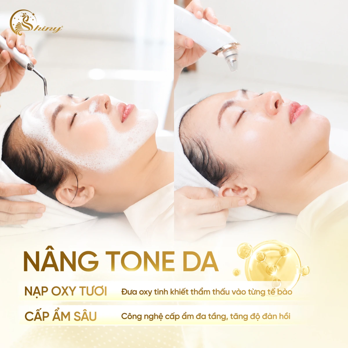 Hình quảng bá Glow Oxygen tại Shiny: nạp oxy tươi, cấp ẩm sâu