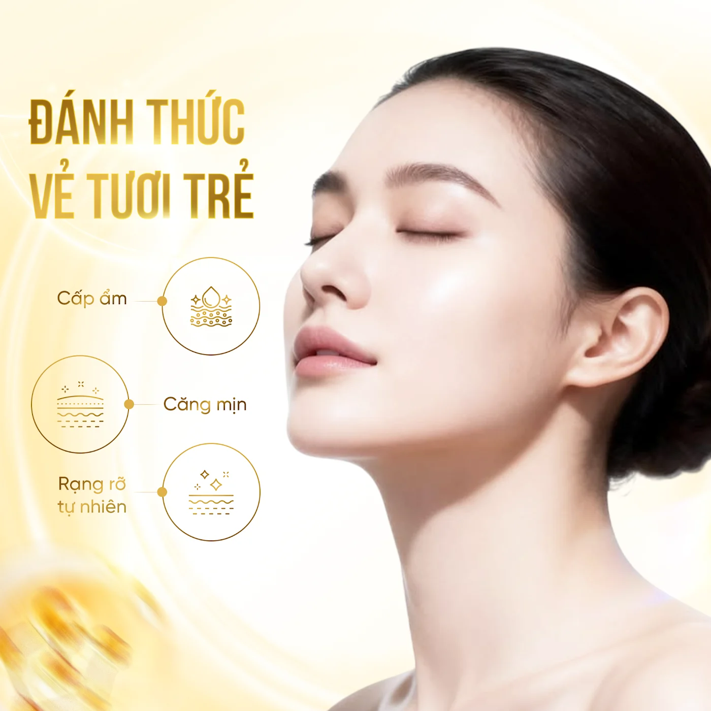 Thiết kế Shiny “Đánh thức vẻ tươi trẻ” với người mẫu nhìn nghiêng