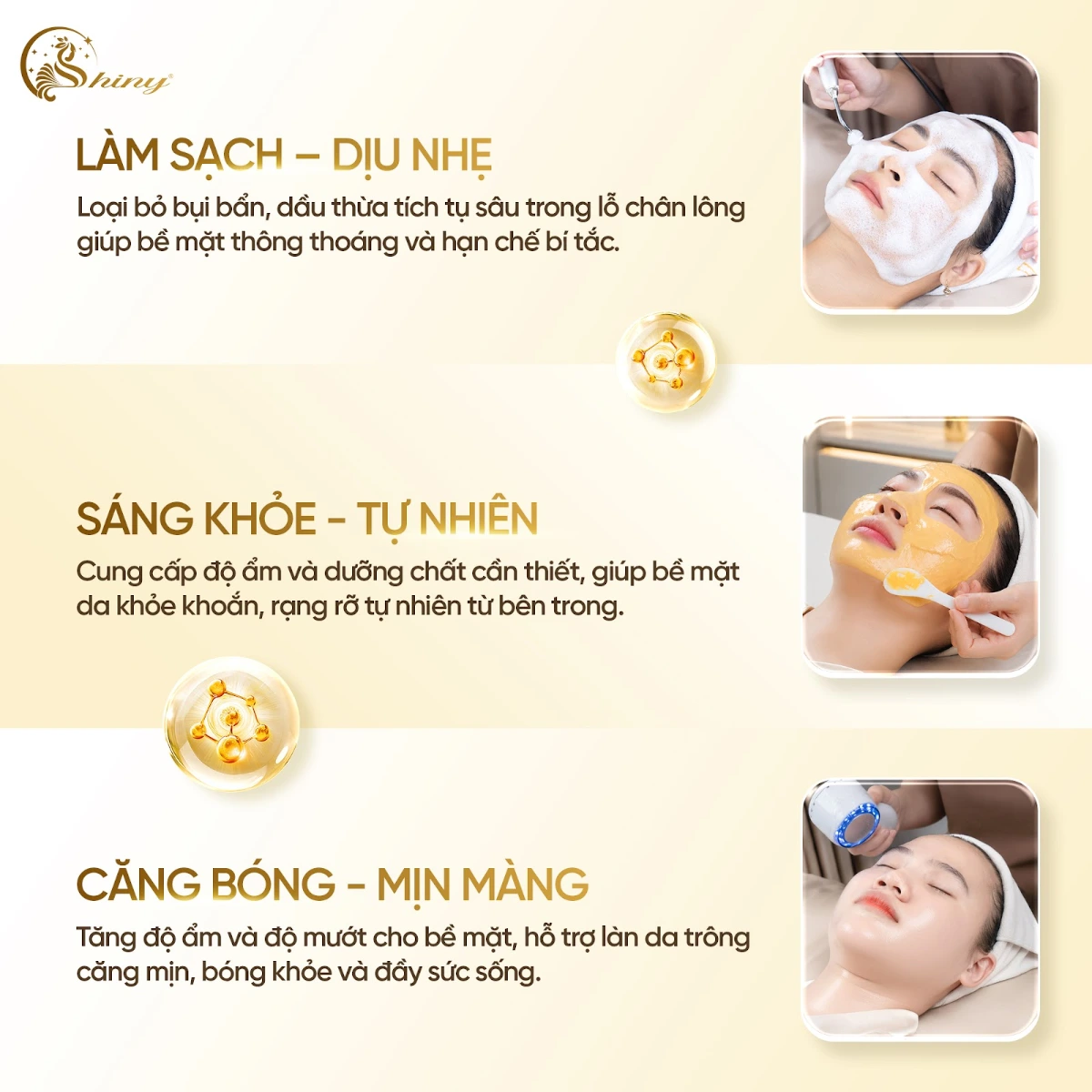 Hình quảng bá Skin Detox tại Shiny: làm sạch dịu nhẹ, sáng khoẻ tự nhiên, căng bóng mịn màng