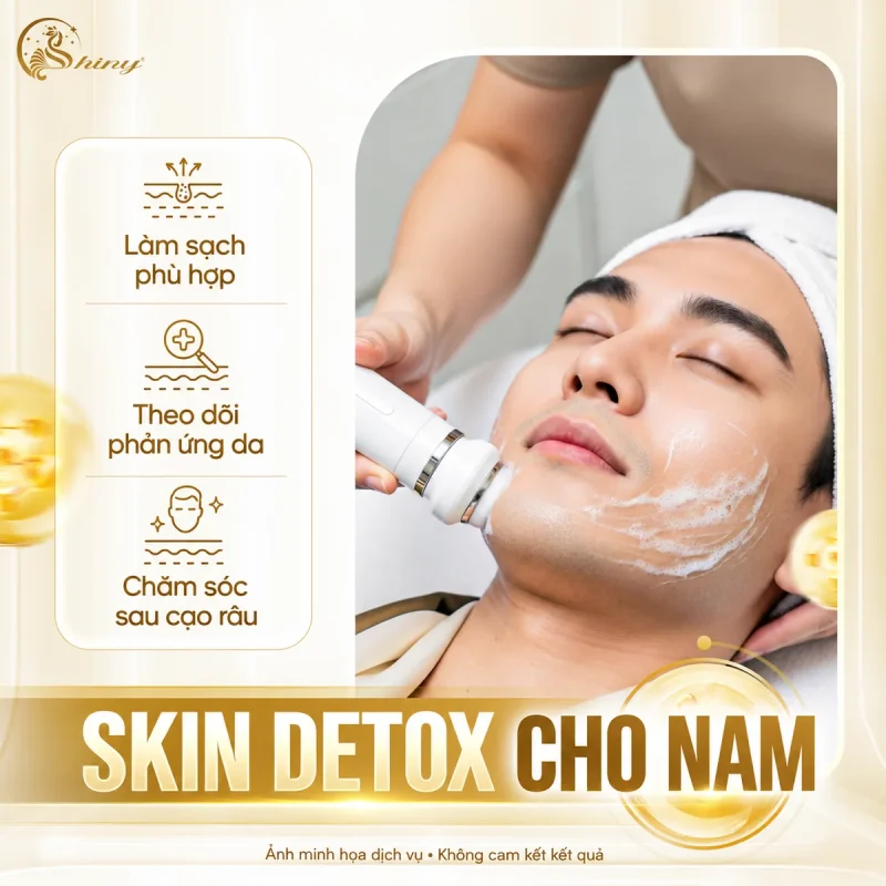 Ảnh minh họa Skin Detox cho nam với người mẫu và nội dung chăm sóc sau cạo râu